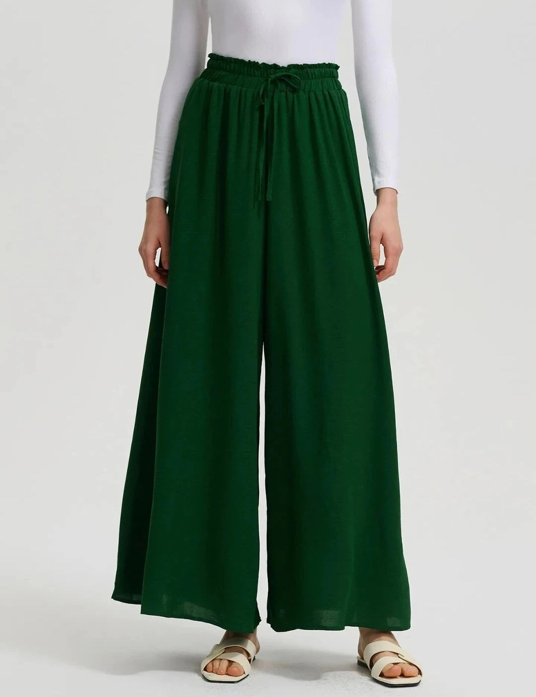 KOTTY Loose Fit Women Dark Green Trousers 