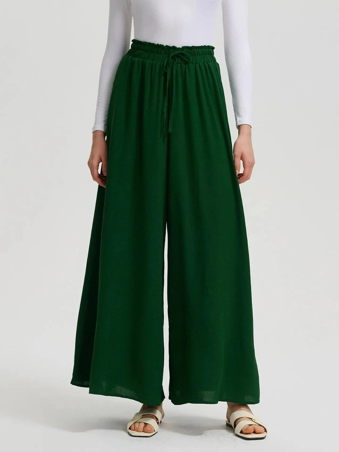 KOTTY Loose Fit Women Dark Green Trousers 