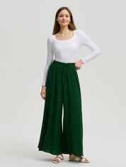 KOTTY Loose Fit Women Dark Green Trousers 