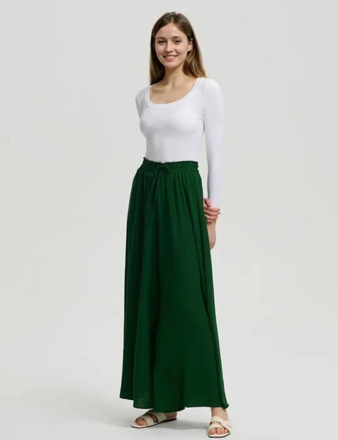 KOTTY Loose Fit Women Dark Green Trousers 