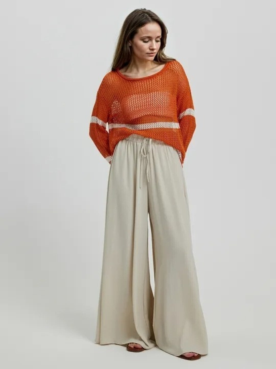 KOTTY Loose Fit Women Beige Trousers 