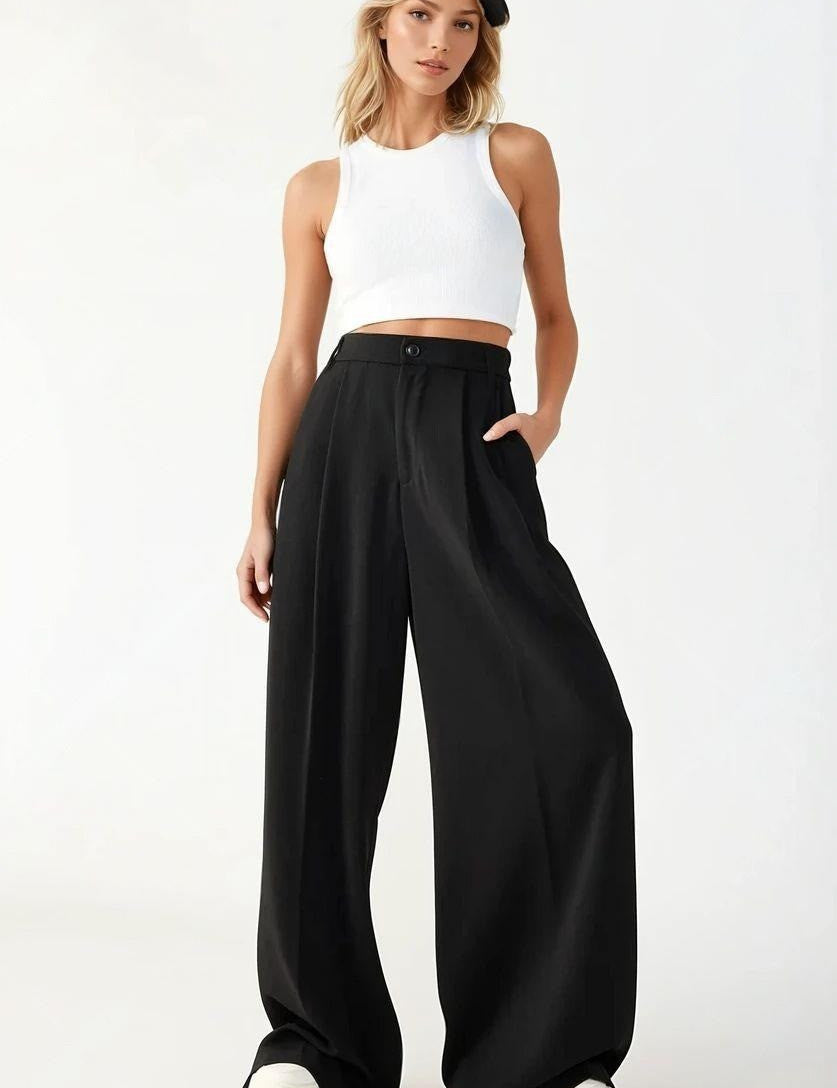 KOTTY Loose Fit Women Black Trousers 