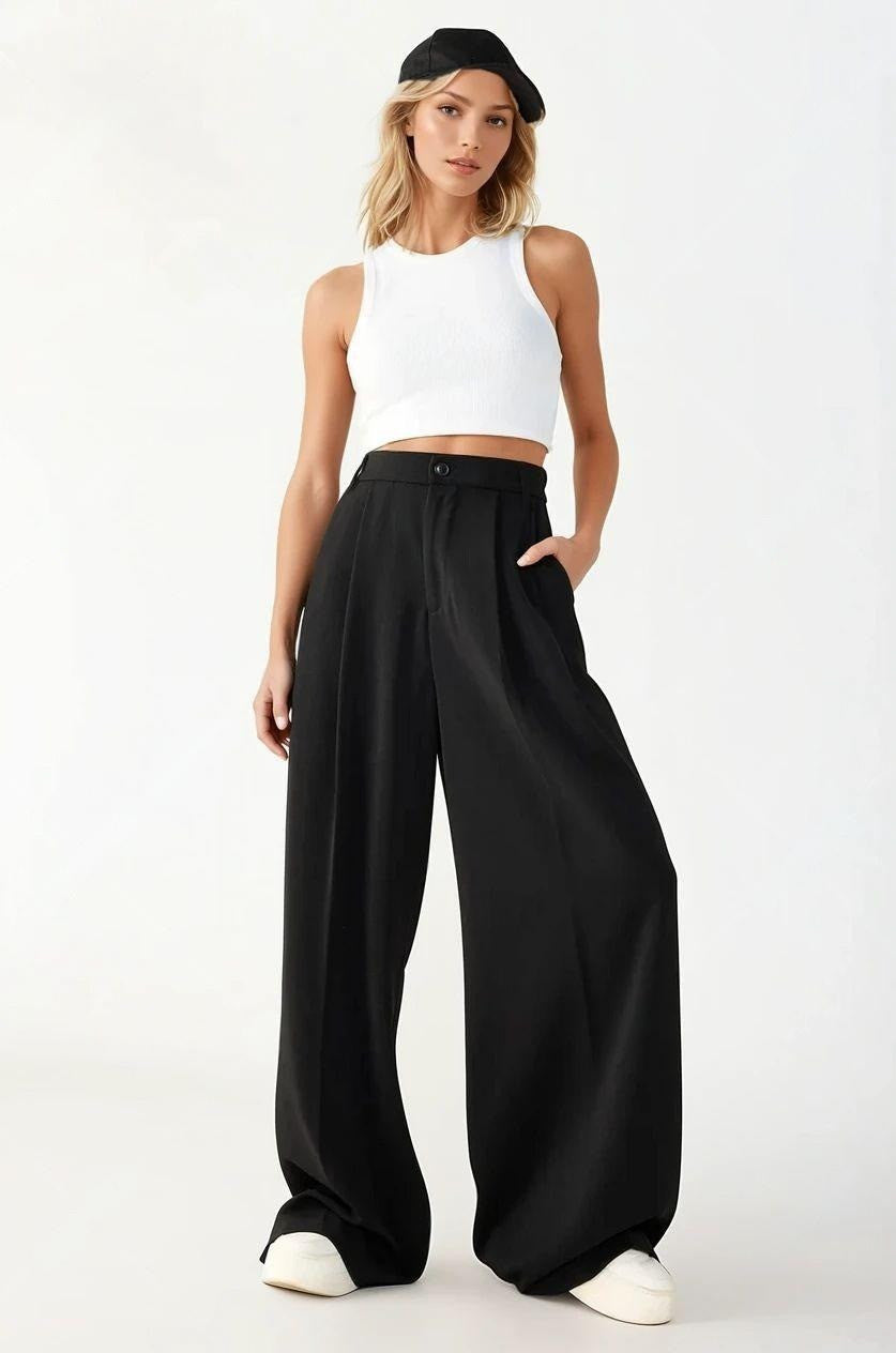 KOTTY Loose Fit Women Black Trousers 