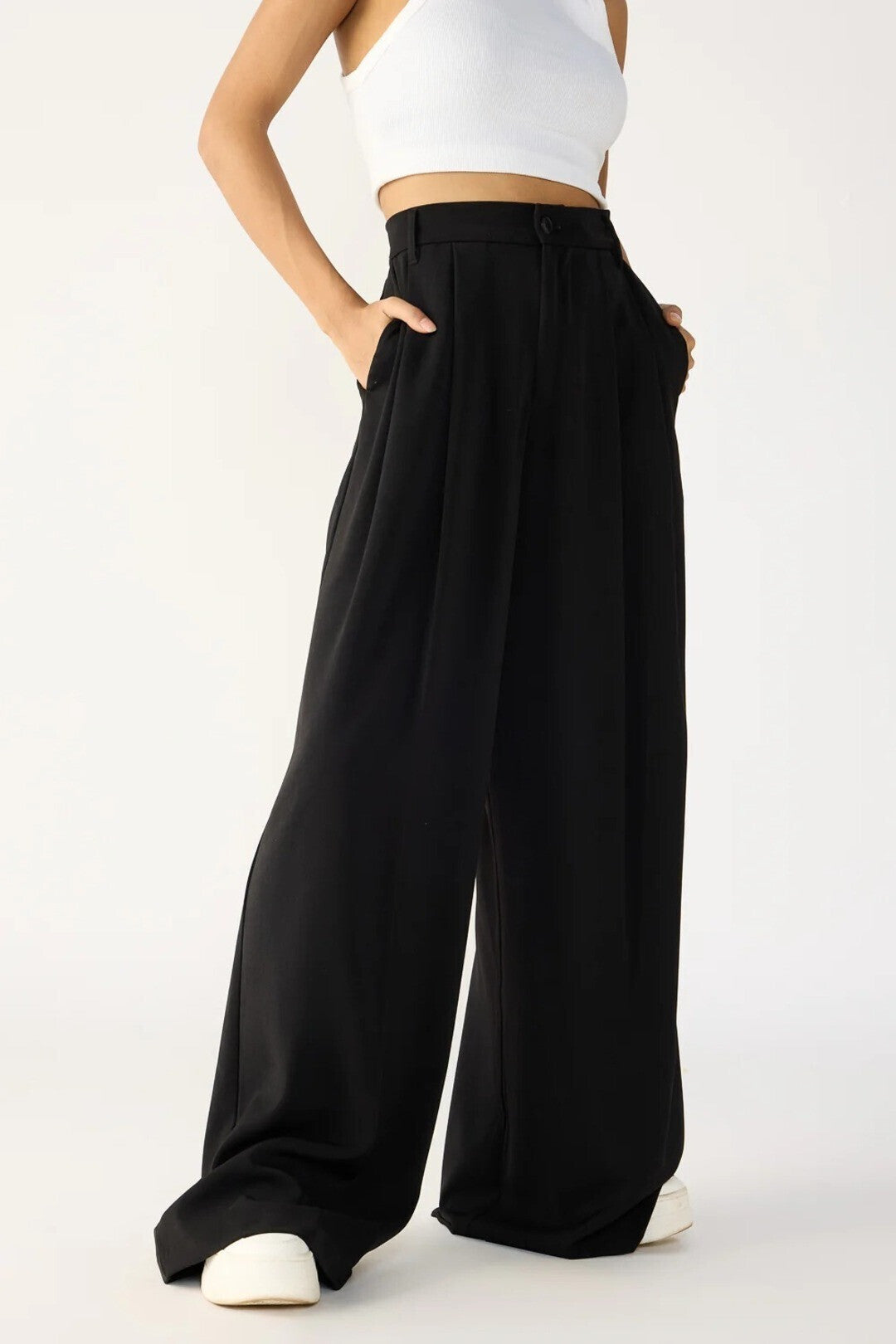 KOTTY Loose Fit Women Black Trousers 