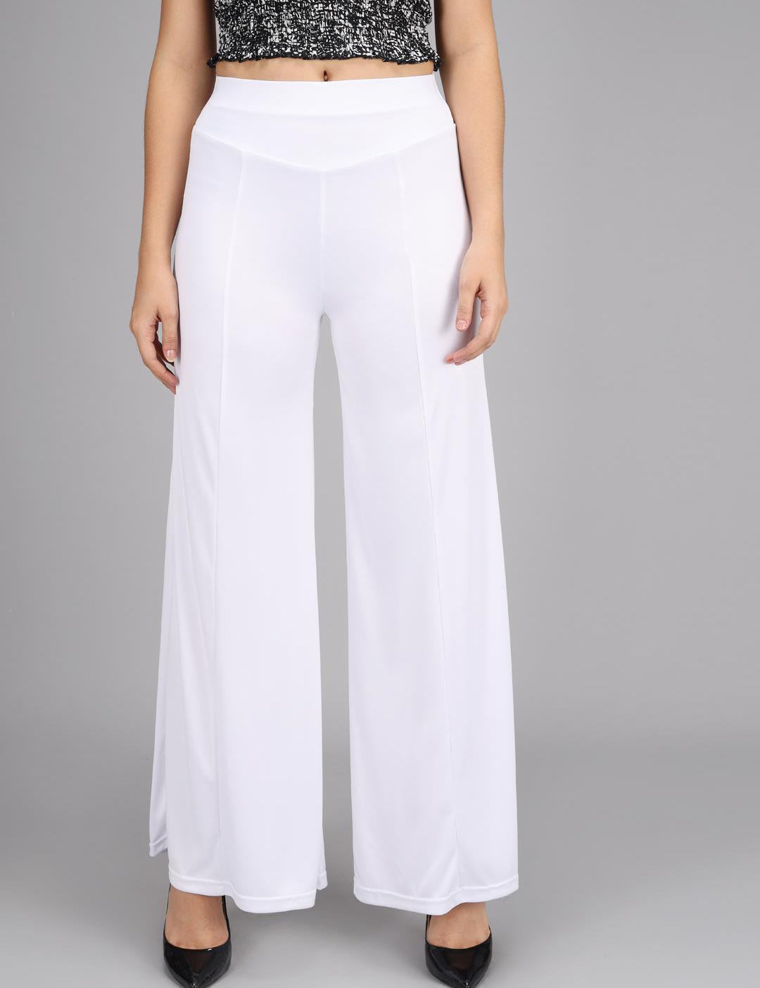 KOTTY Flared Women White Trousers 
