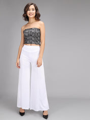 KOTTY Flared Women White Trousers 