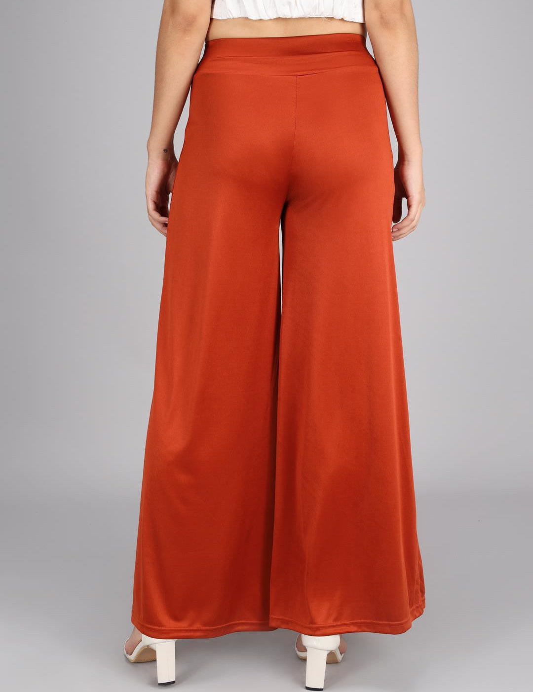 KOTTY Flared Women Orange Trousers 