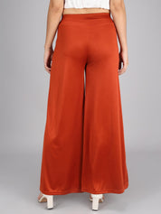 KOTTY Flared Women Orange Trousers 