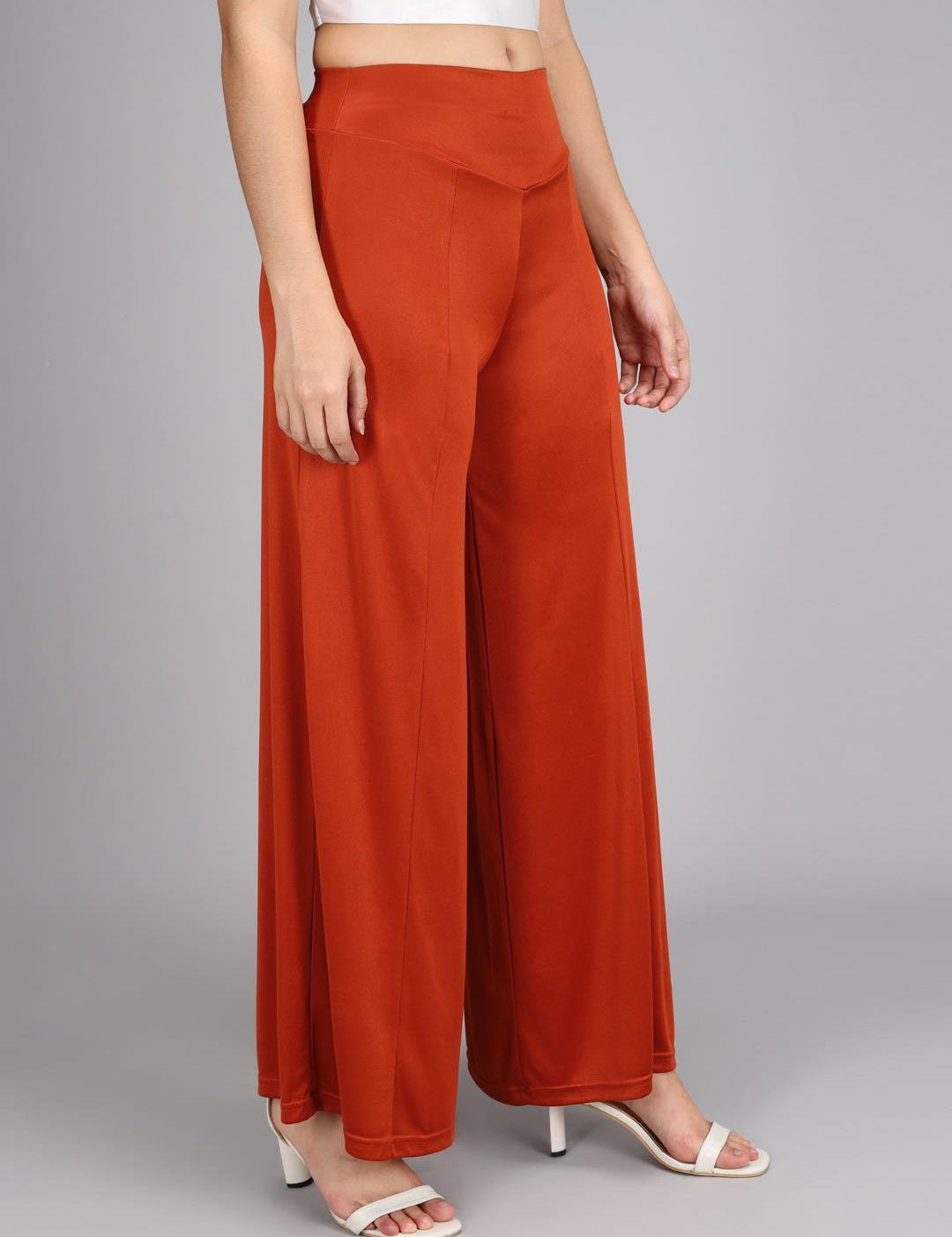 KOTTY Flared Women Orange Trousers 