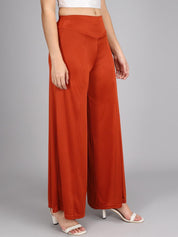 KOTTY Flared Women Orange Trousers 
