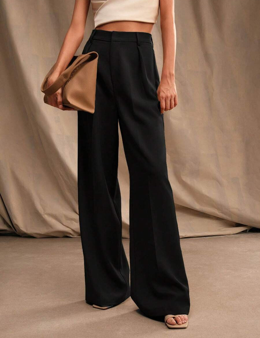 KOTTY Loose Fit Women Black Trousers 