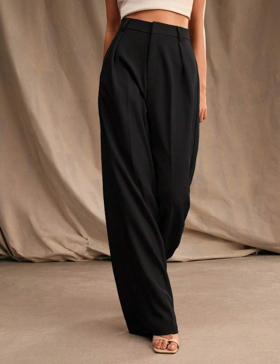 KOTTY Loose Fit Women Black Trousers 
