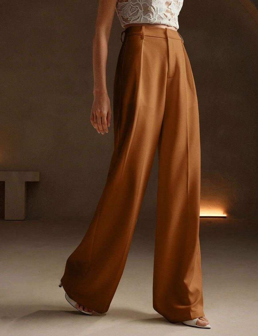 KOTTY Loose Fit Women Brown Trousers 