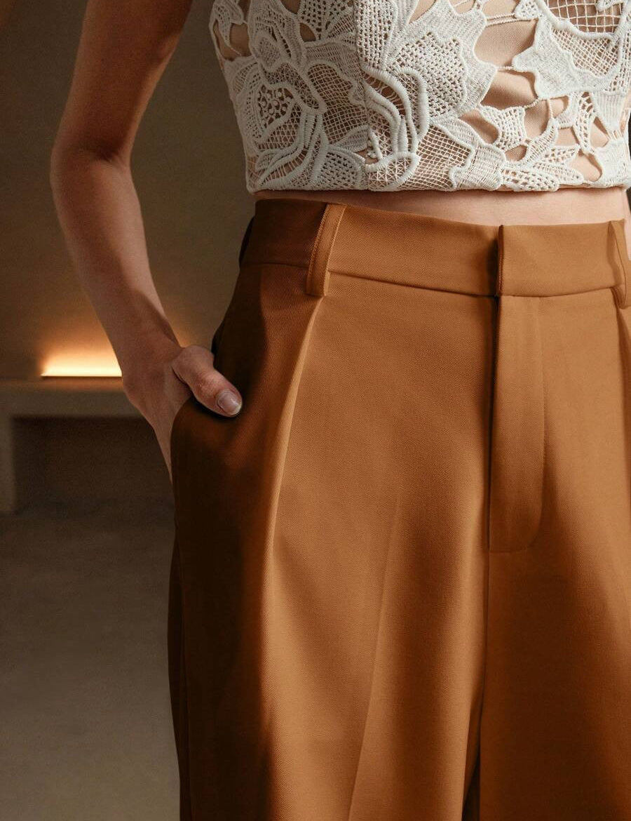 KOTTY Loose Fit Women Brown Trousers 