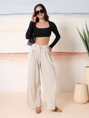 KOTTY Comfort Fit Women White Trousers 