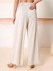 KOTTY Comfort Fit Women White Trousers 