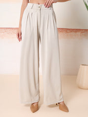 KOTTY Comfort Fit Women White Trousers 