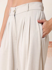 KOTTY Comfort Fit Women White Trousers 