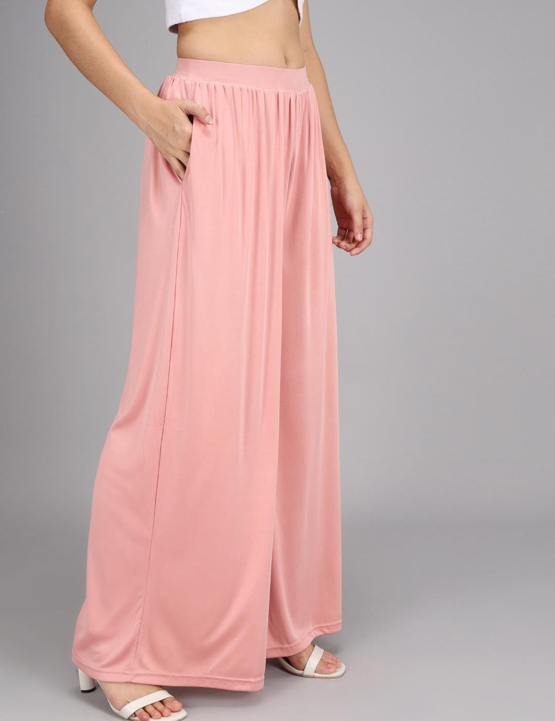 KOTTY Flared Women Pink Trousers 