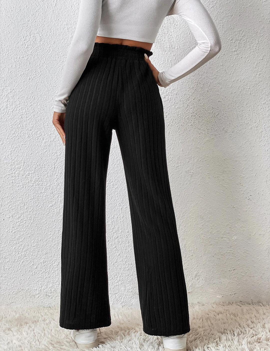 KOTTY Straight Fit Women Black Trousers 