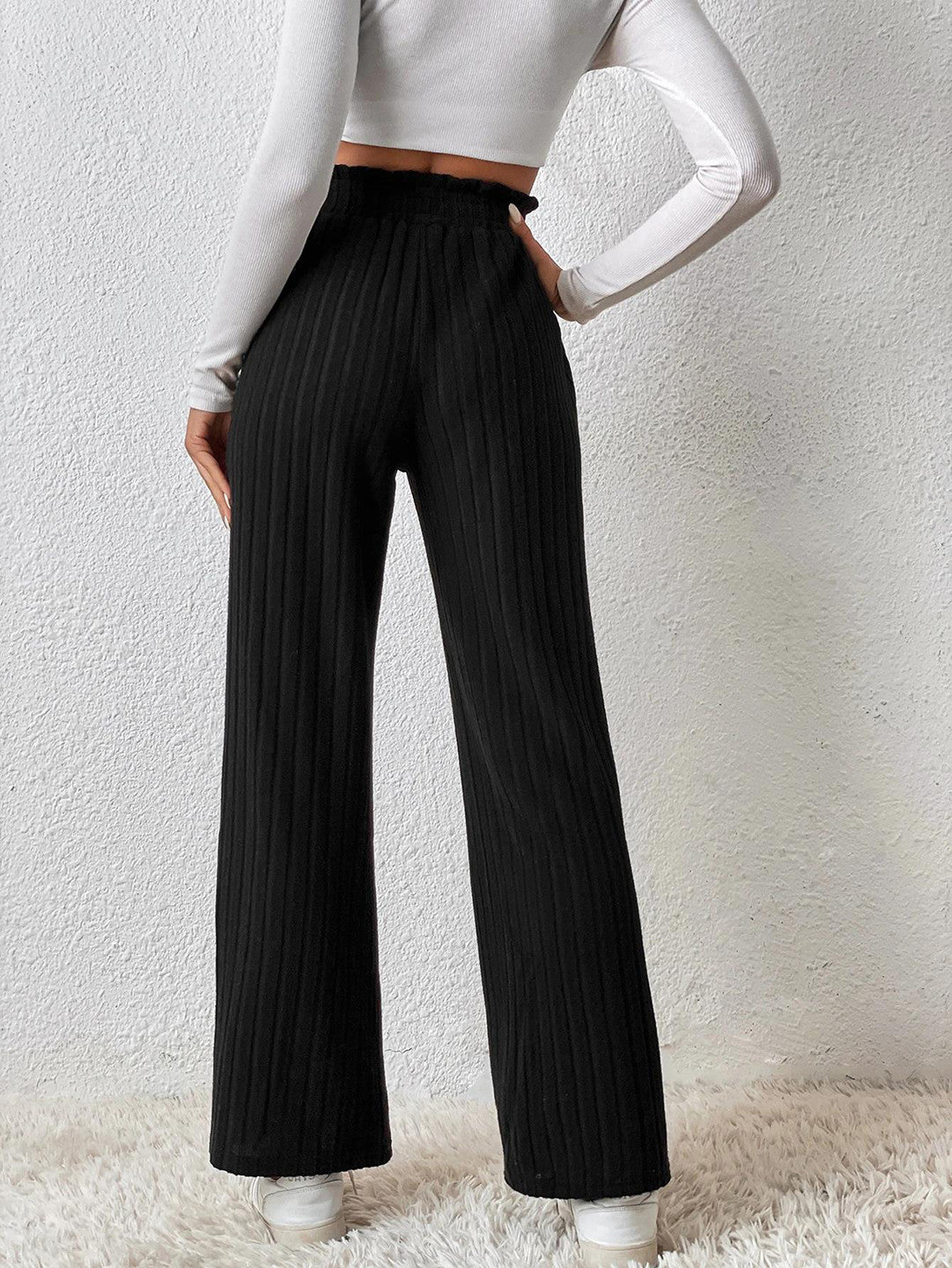 KOTTY Straight Fit Women Black Trousers 
