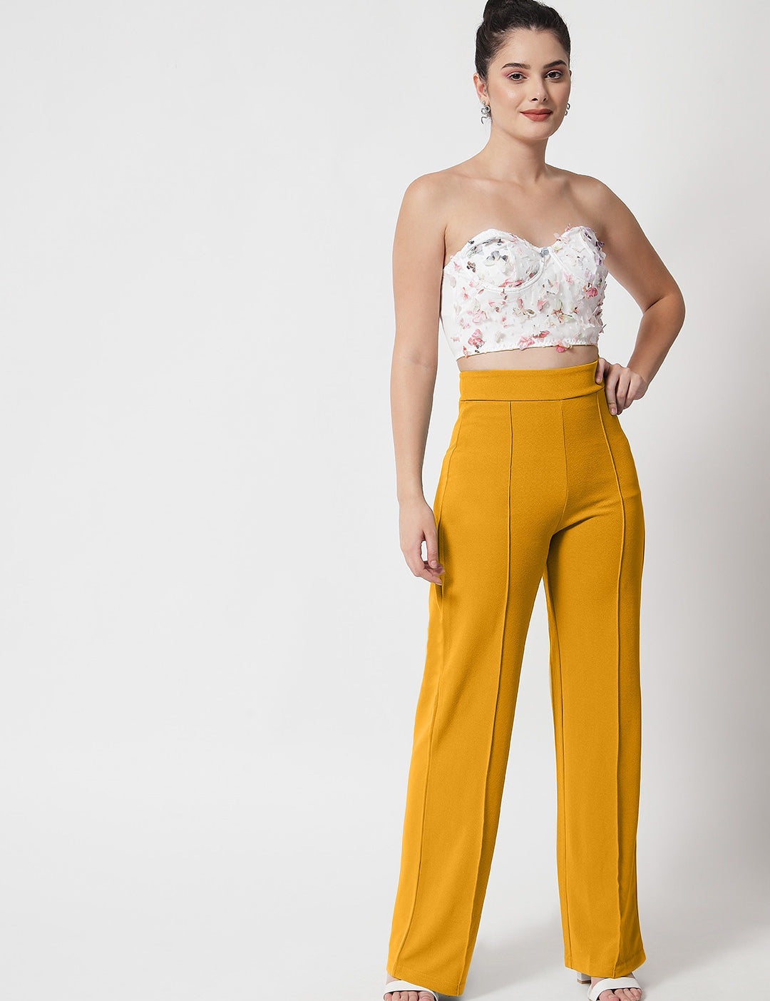 KOTTY Regular Fit Women Yellow Trousers 