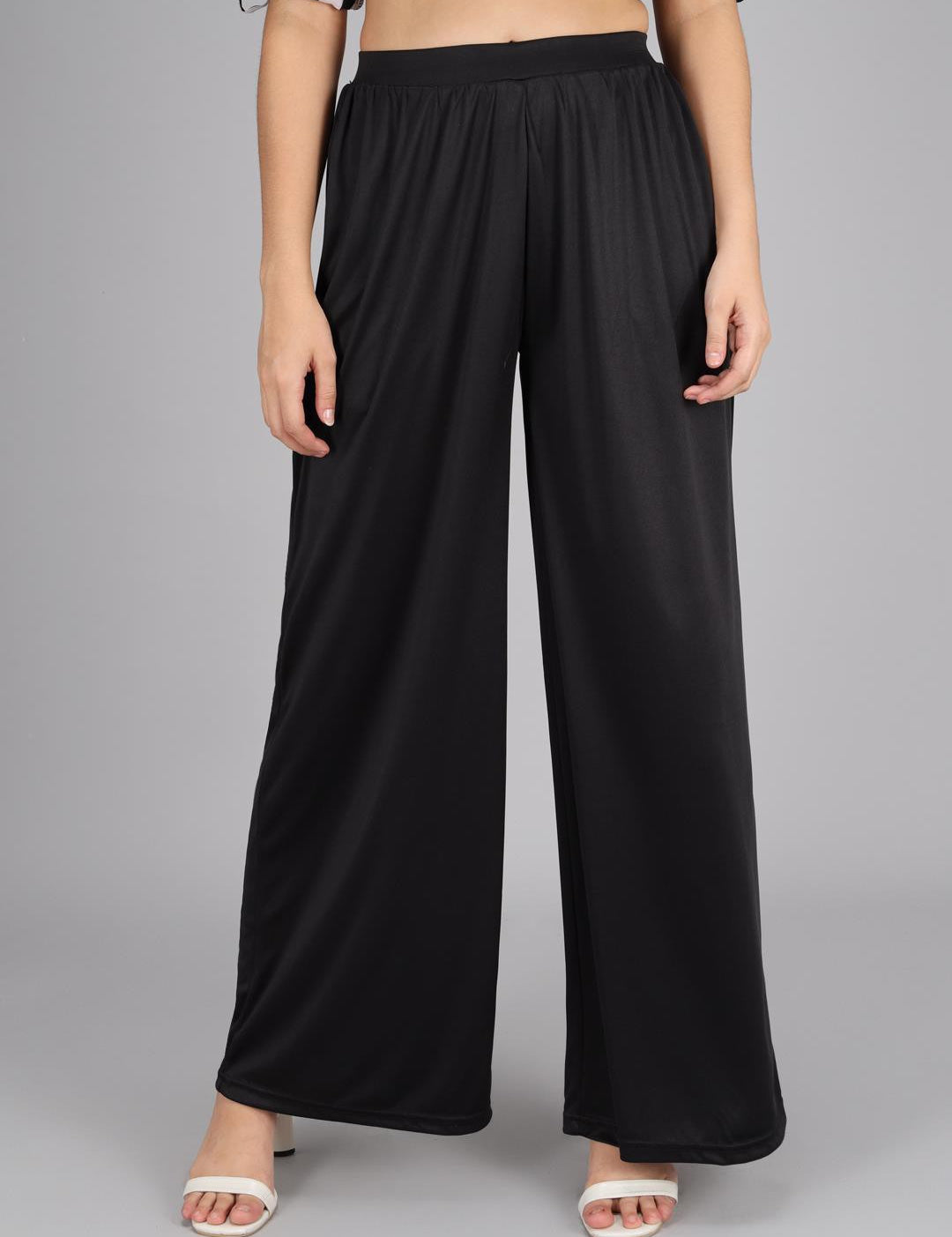 KOTTY Flared Women Black Trousers 