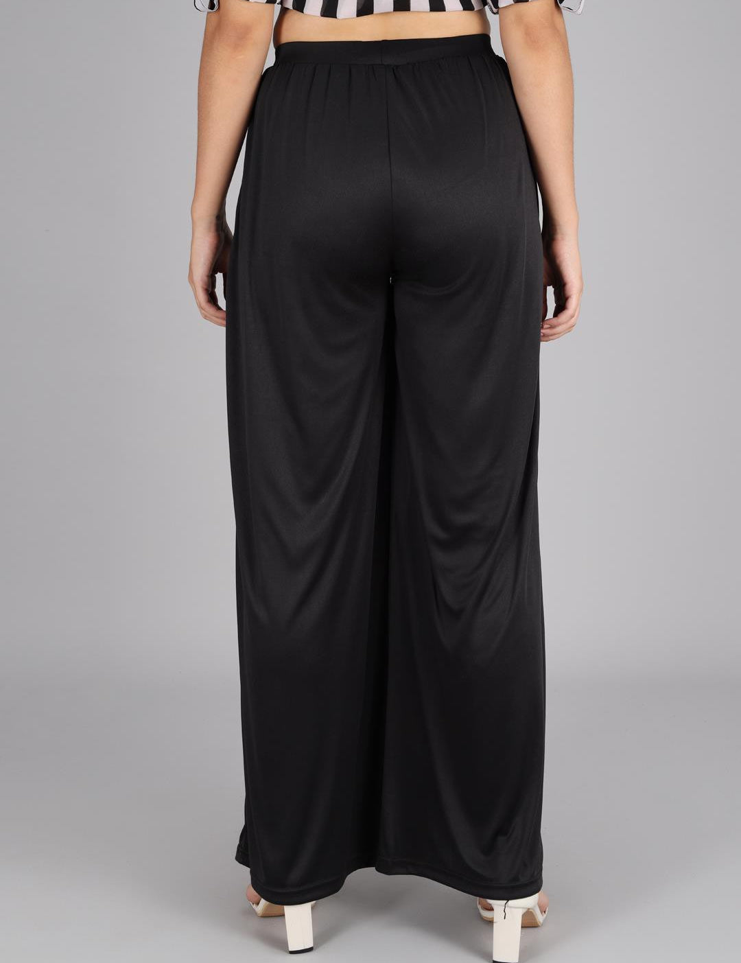 KOTTY Flared Women Black Trousers 