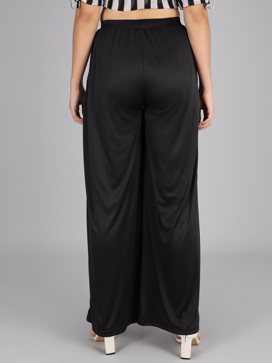 KOTTY Flared Women Black Trousers 