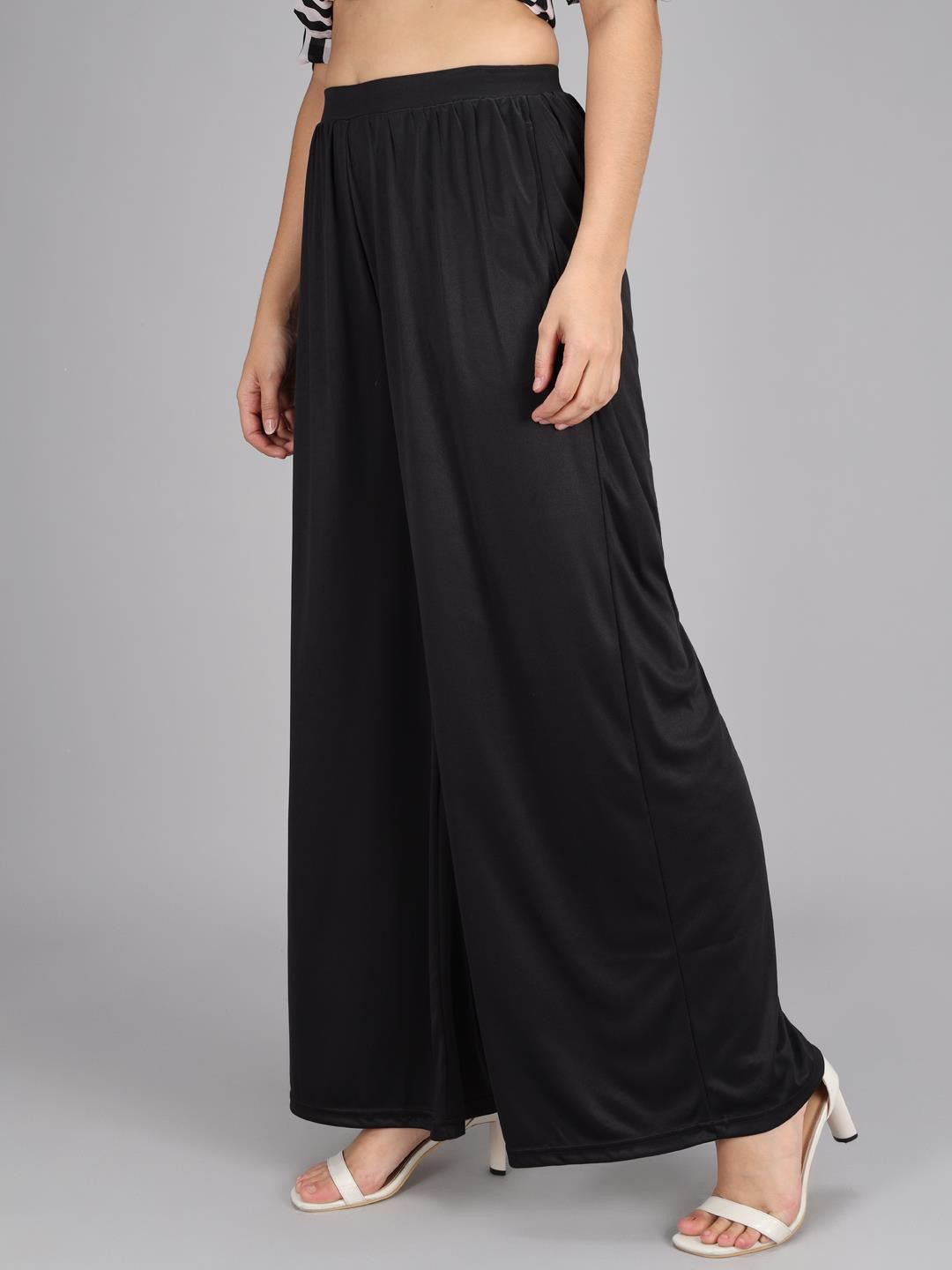 KOTTY Flared Women Black Trousers 