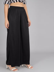 KOTTY Flared Women Black Trousers 
