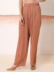 KOTTY Regular Fit Women Brown Trousers 