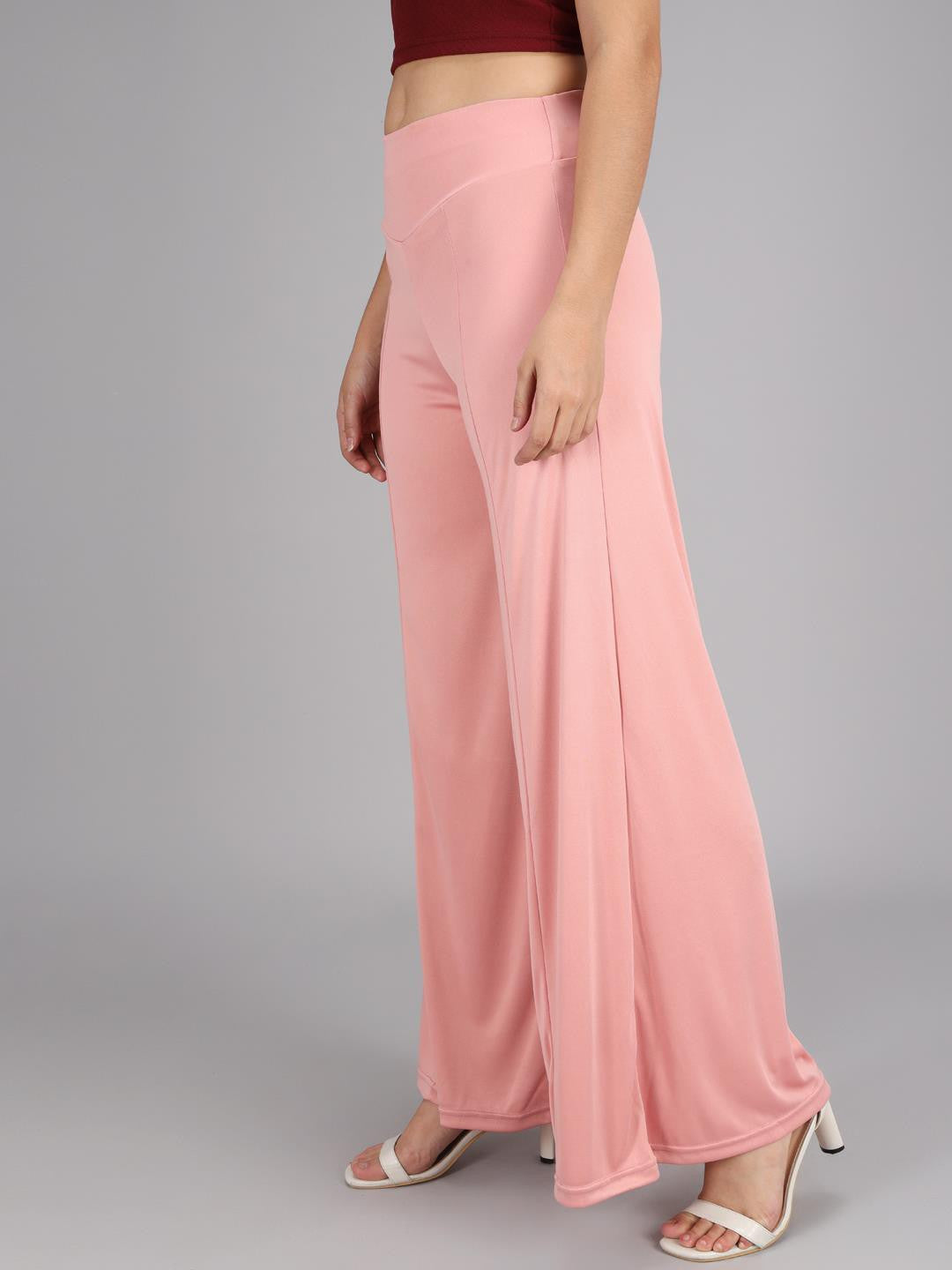 KOTTY Flared Women Pink Trousers 