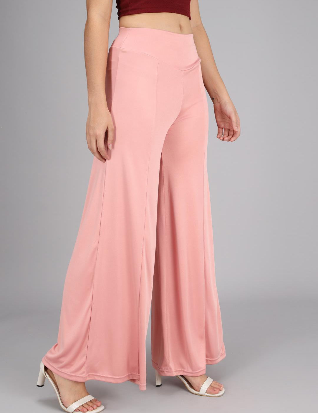 KOTTY Flared Women Pink Trousers 