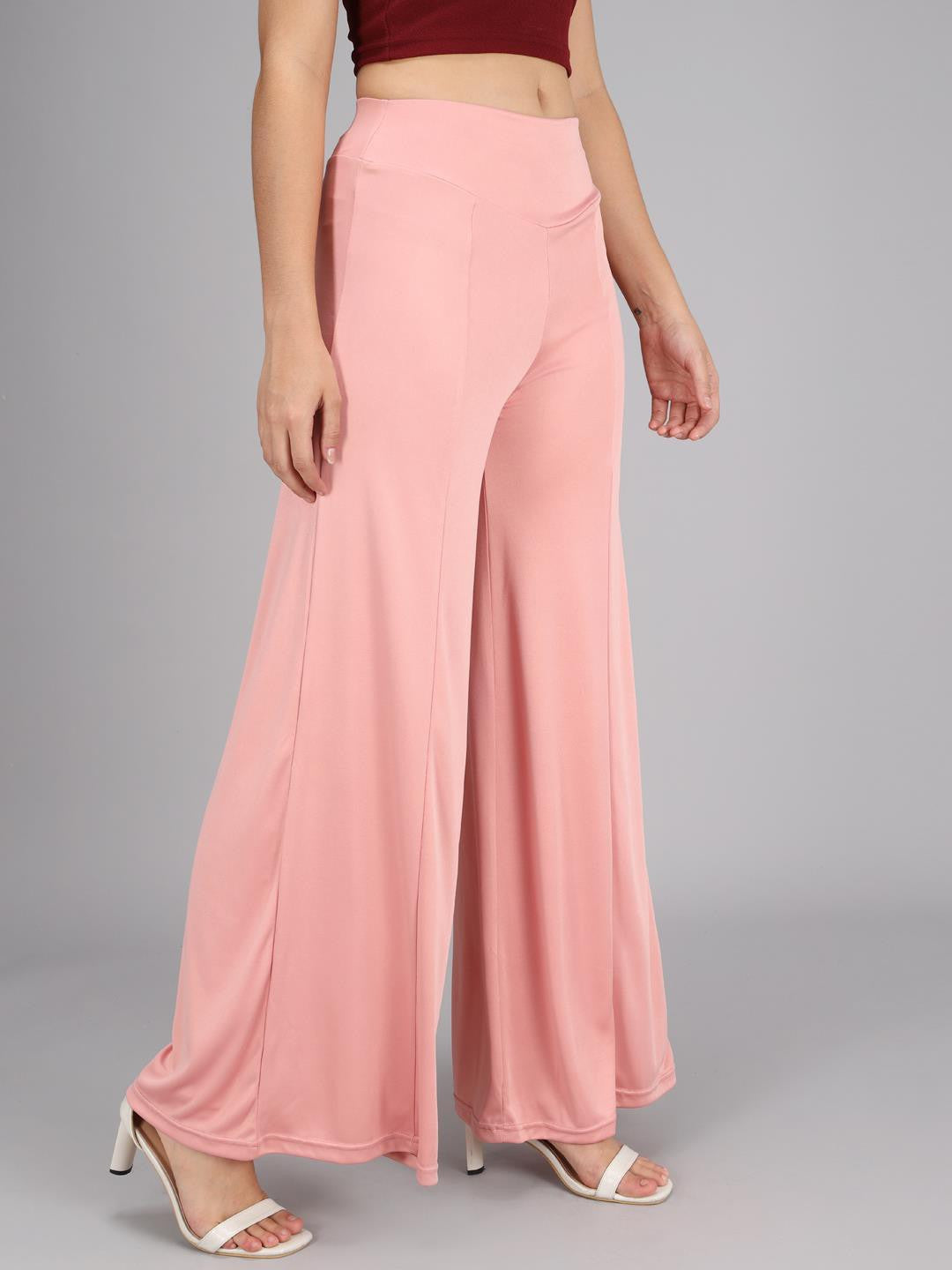 KOTTY Flared Women Pink Trousers 