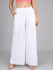 KOTTY Flared Women White Trousers 