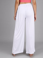 KOTTY Flared Women White Trousers 