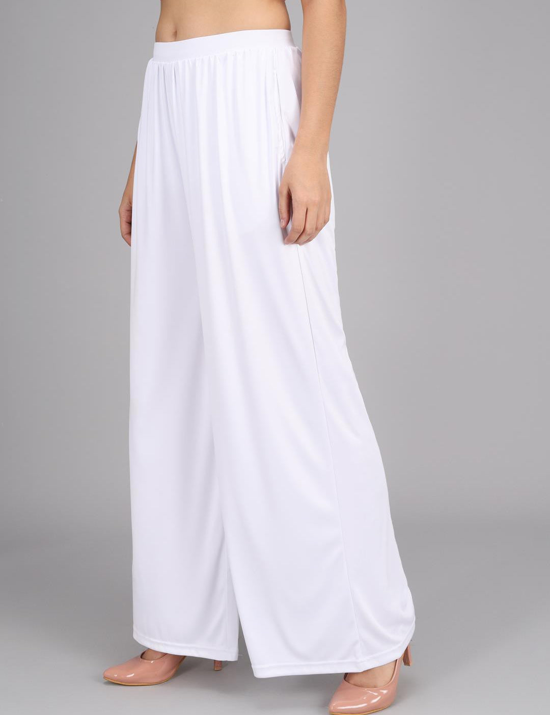 KOTTY Flared Women White Trousers 