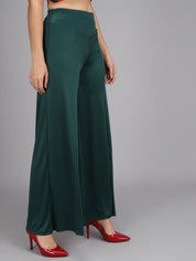 KOTTY Flared Women Green Trousers 