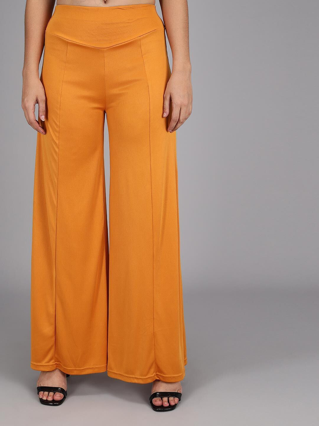KOTTY Flared Women Yellow Trousers 