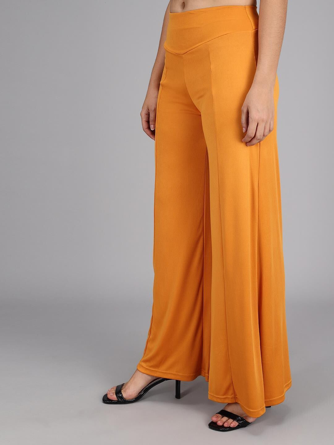 KOTTY Flared Women Yellow Trousers 