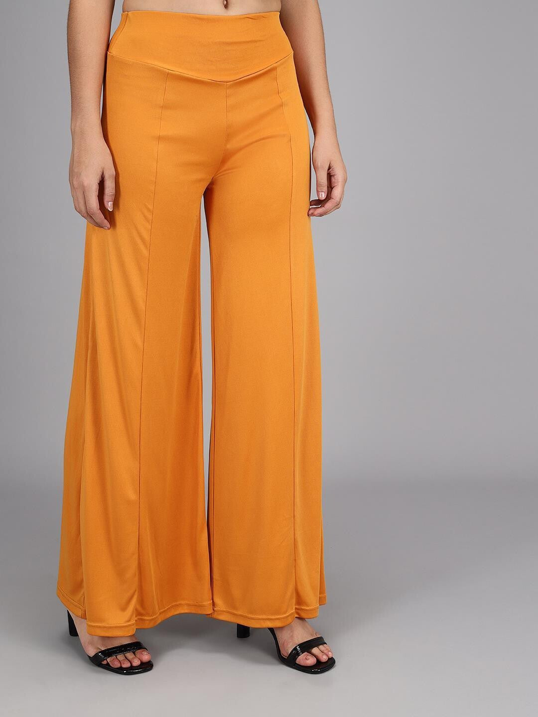 KOTTY Flared Women Yellow Trousers 