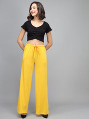 KOTTY Relaxed Women Yellow Trousers 