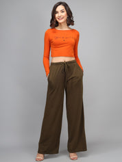KOTTY Relaxed Women Green Trousers 