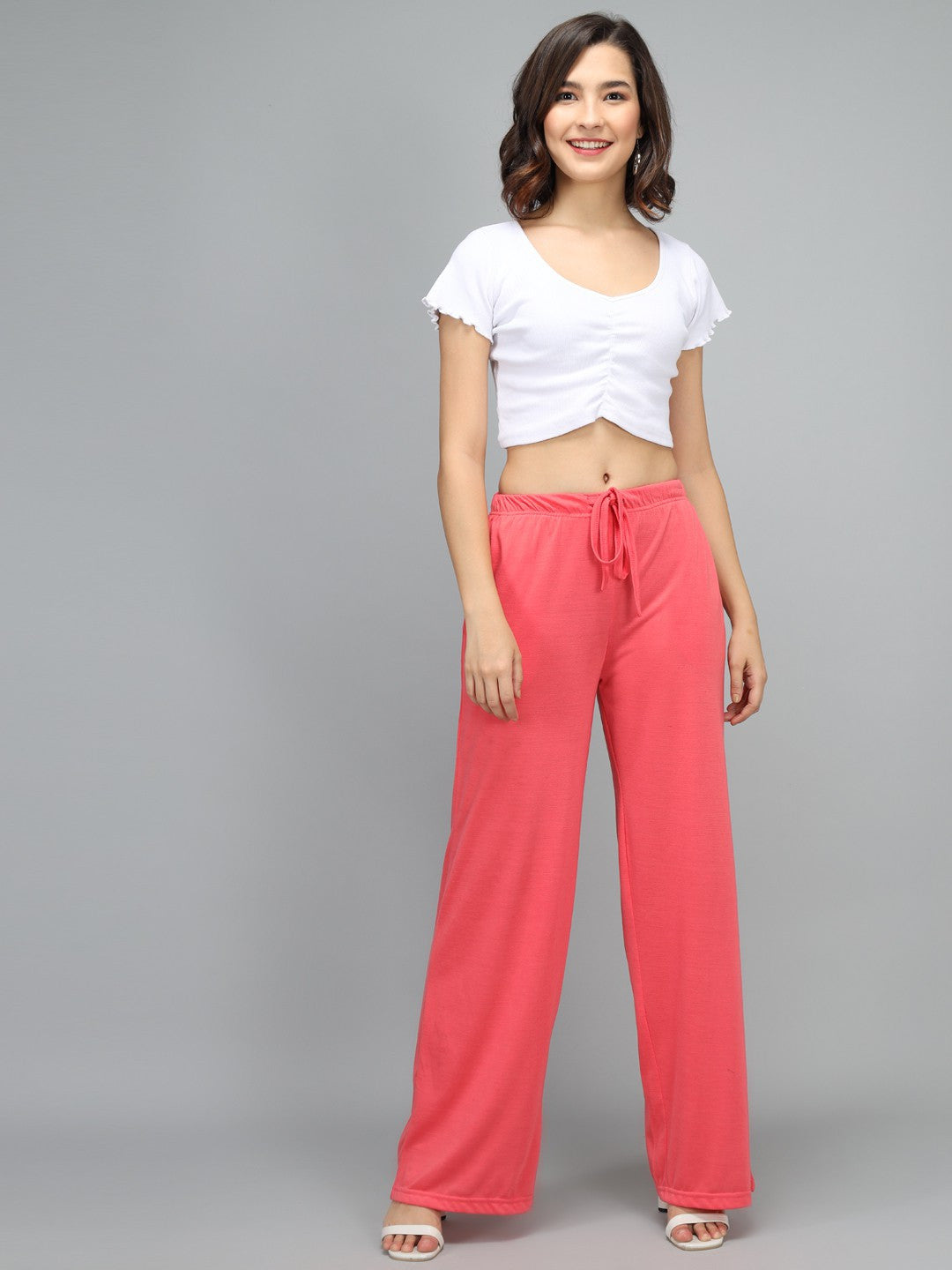 KOTTY Womens Solid Attractive High Rise Pant