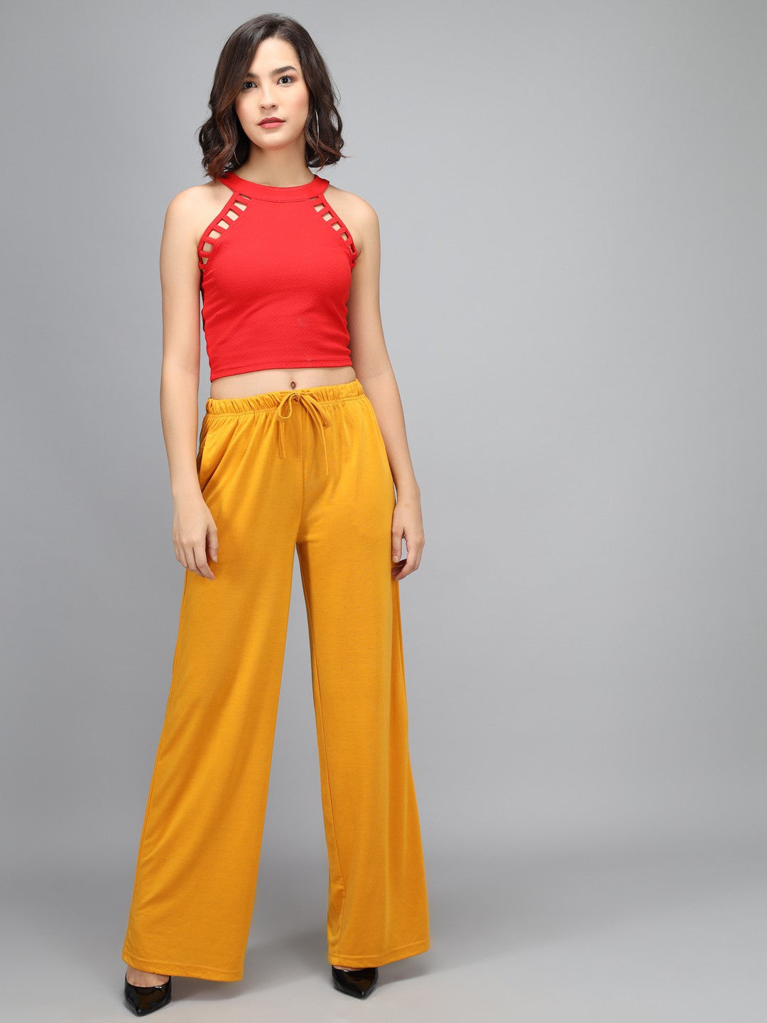 KOTTY Relaxed Women Yellow Trousers 