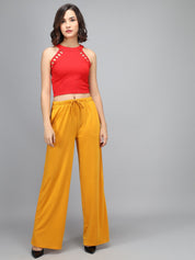 KOTTY Relaxed Women Yellow Trousers 