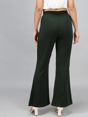 KOTTY Flared Women Green Trousers 