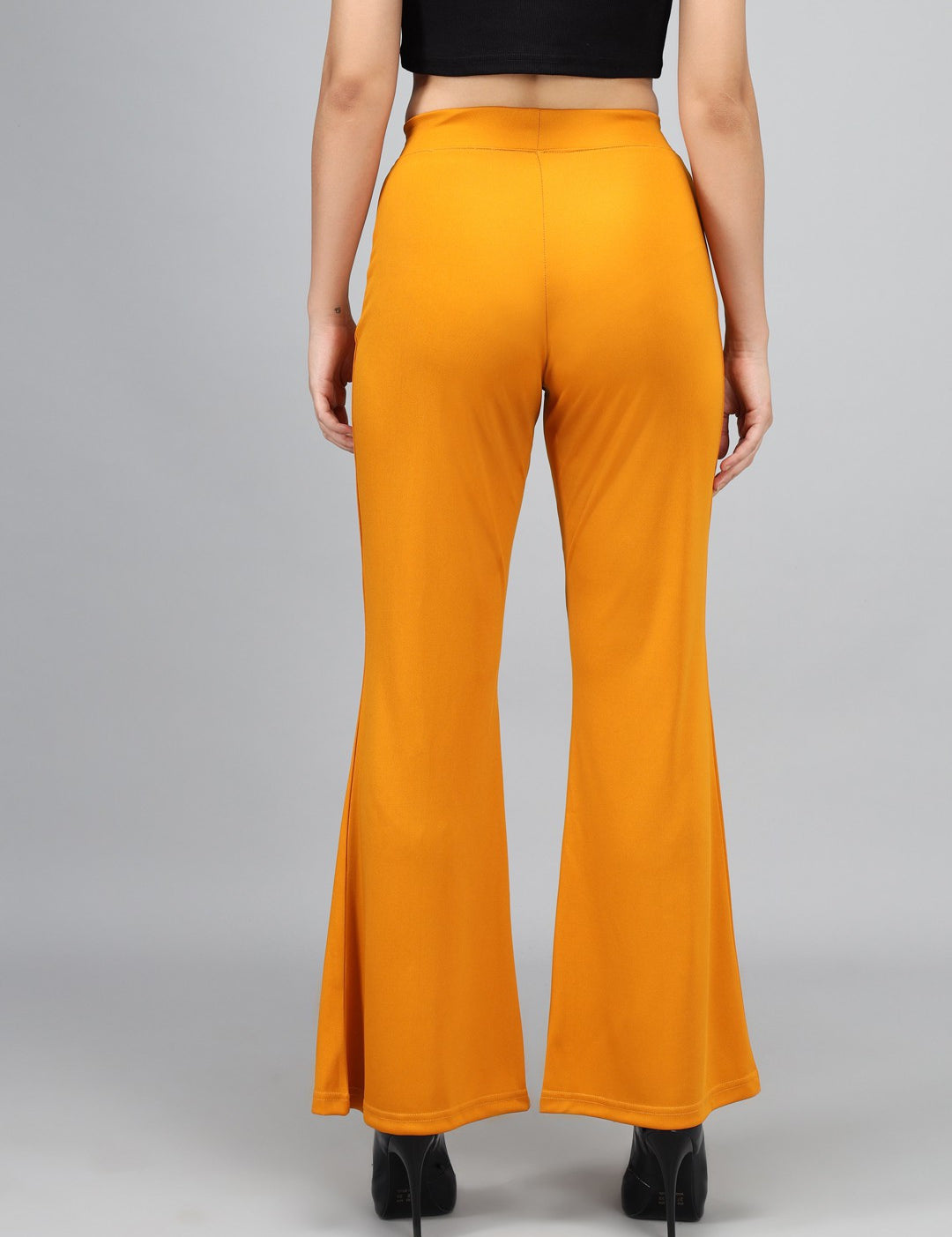 KOTTY Flared Women Yellow Trousers 