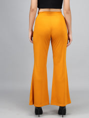 KOTTY Flared Women Yellow Trousers 